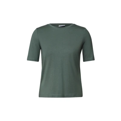 Immagine di Cecil 3225993 Maglietta Basic con Scollo Rotondo, Dark Balmy Khaki, L Donna