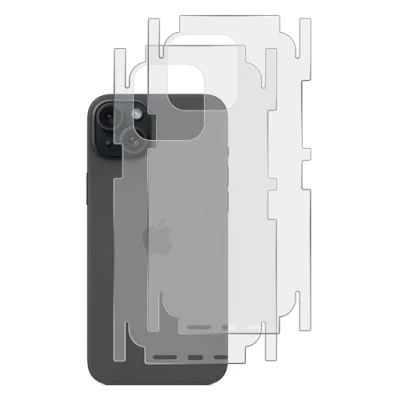 Immagine di GIOPUEY [2 Pezzi Pellicola Protettiva Retro per iPhone 15 Plus, Plus Pellicola, TPU Morbido, Sottile, Consistenza Opaca, Bordo Protettivo Translucent