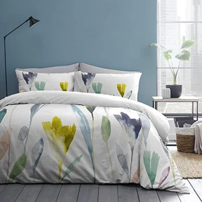 Immagine di Appletree Style Set copripiumino in 100% cotone Pollensa, per letto king size, multicolore