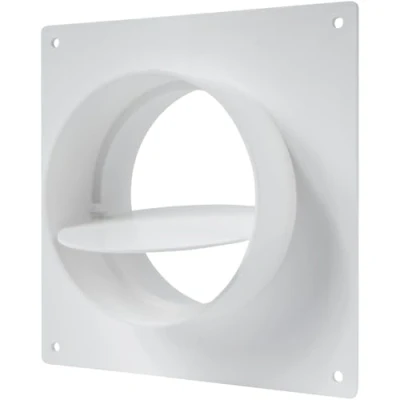 Immagine di Vent Systems Connettore per condotto dell&#039;aria da 10 cm, flangia tubo di ventilazione diritto, in plastica, raffreddamento, riscaldamento, sistema HVAC, con valvola