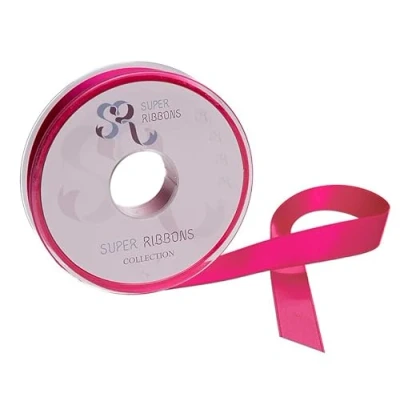 Immagine di SR Super Ribbons®™, Nastro di raso double face, larghezza 3 mm, lunghezza 50 m lunghezza, colore: rosa acceso