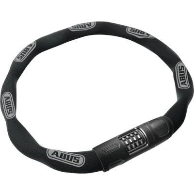 Immagine di ABUS lucchetto a catena 8808C robusto combinazione in acciaio appositamente temprato numeri di facile lettura con copertura livello sicurezza 9 110 cm nero
