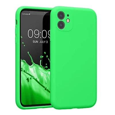 Immagine di kwmobile Custodia Compatibile con Apple iPhone 11 Cover Back Case per Smartphone in Silicone TPU Protezione Gommata verde fluorescente