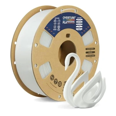 Immagine di OVERTURE PLA Plus (PLA+) Filamento 1.75mm, Toughness Enhanced Roll, Professionale Tenacia, 1kg Filamento(2.2lbs), Precisione Dimensionale 99% Probabilità +/ 0.03 mm (Bianco)
