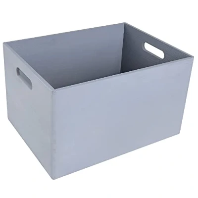 Immagine di Creative Deco XL Grande Scatola in Legno Grigia 40 x 30 24 cm (+/ 1 cm) Scatole con Maniglie Cassetta Conteniore Portaoggetti Portagiochi Ideale per Decoupage Documenti e Attrezzi