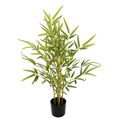 Immagine di pianta artificiale di bambù in vaso, artificiale, verde, bambù, albero cespuglio, erba decorazione asiatica,