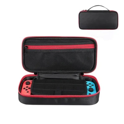 Immagine di HYGMOCC Custodia per Nintendo Switch/Switch OLED, con 10 Cartucce Giochi Protettive Pieghevole Soft Durable Travel Custodia, Switch Console &amp; Accessori, (Nero)