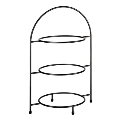 Immagine di APS portapiatti Industrial, etagere, in metallo per 3 piatti max. Ø 27 cm, anello interno 18 dimensioni 19,5 x 29 altezza 43 piedi antiscivolo (piatti non inclusi)