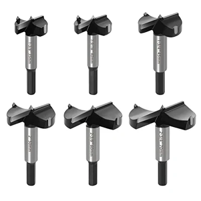 Immagine di ASNOMY Set di 6 punte Forstner per legno in acciaio al tungsteno, sega a tazza e Drill Bits duro, plastica compensato con 35/40/45/50/60/70 mm