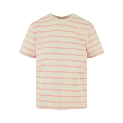 Immagine di Urban Classics Striped Tshirt con stampa, Donna, Taglia: Large, Lemonadepink whitesand