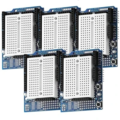 Immagine di AZDelivery 5 x Shield di Prototipazione Protoshield Mini Breadboard compatibile con Arduino incluso un E Book!