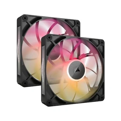 Immagine di CORSAIR iCUE LINK RX140 MAX RGB 140mm PWM Ventaglio Spessos con System Hub Alta Pressione Statica Cuscinetto Magnetico a Cupola Pacchetto Doppio Nero