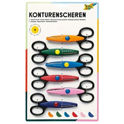 Immagine di Folia 799/6 Set di forbici per contouring, 6 pezzi, assortiti con diversi modelli taglio