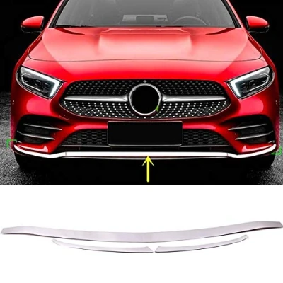 Immagine di HIGH FLYING per Classe A W177 V177 AMG Line 2019 2021 Cromate Rifiniture Anteriori del Paraurti Acciaio Inossidabile 3 Pezzi (Solo Line)