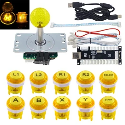 Immagine di SJ@JX Arcade Game LED DIY Kit Mechanical Keyboard Switch Button Joystick Controller Zero Delay USB Encoder for PC MAME Retropie Jamma