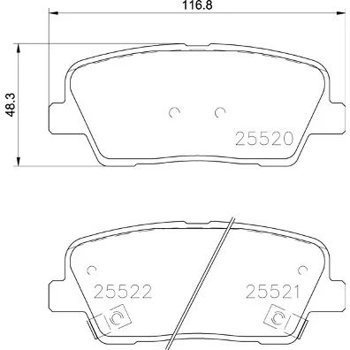 Immagine di BREMBO P 30 104 Kit pastiglie freno con segnalatore acustico usura lamierino anticigolío accessori KIA: Stinger Hatchback