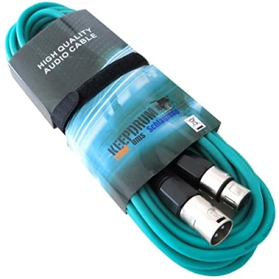 Immagine di Keepdrum MC 001 x gr cavo microfono XLR 6 m verde femmina/XLR maschio + Velcro di collegamento
