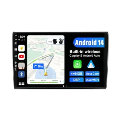 Immagine di JOYX Android 12 IPS Autoradio Per Fiat Bravo (2006 2012) [4G+64G] Integrato Wireless DSP/Carplay/Android Auto LED Camera + MIC DAB Volante 4G WiFi 360 Fast Boot BT AHD 9 Pollici 2 Din