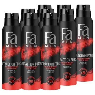 Immagine di Fa deodorante da uomo e spray per il corpo (9 x 150 ml), con profumo seducente, senza alluminio una protezione fino a 48 ore, non lascia residui di