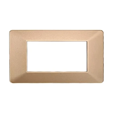 Immagine di Placca Compatibile Con Vimar Plana, Placche In Plastica, 1 Pezzo (4 Posti/Moduli,Oro)