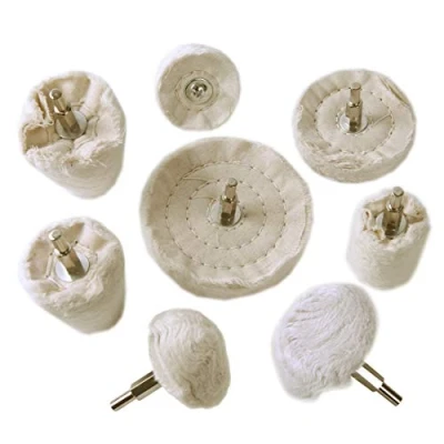 Immagine di Disco Lucidante per Trapano, Spazzola Lucidare Metalli 8 pezzi Lucidatura Metallo Alluminio Acciaio INOX, Confezione da