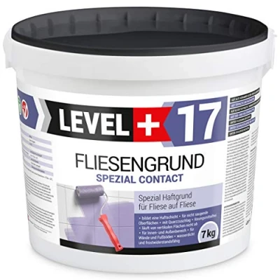 Immagine di LEVEL PLUS 17 piastrelle di base da 7 kg, su piastrelle, speciale adesiva per al quarzo, colore blu, interni ed esterni, agenti adesivi resistenti gelo e