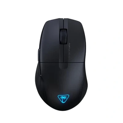 Immagine di Turtle Beach Pure Air Mouse da gioco RGB wireless ergonomico e ultraleggero, con sensore ottico a 26K DPI, dotato di batteria 125 ore, illuminazione Nero