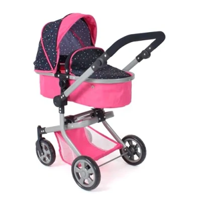 Immagine di Bayer Chic 2000 passeggino per bambole Mika, combinato 2 in 1 bambini dai 4 agli 8 anni, fino a 52 cm, coriandoli rosa