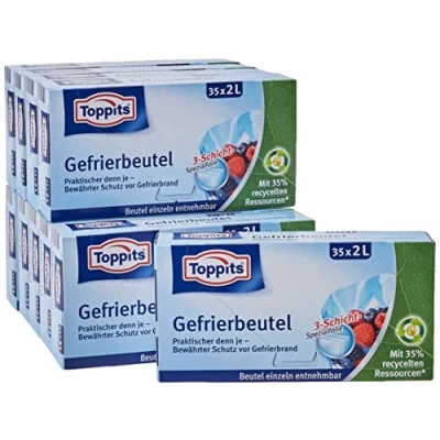 Immagine di Toppits con sacca, 2 litri, Stand Pavimento, 35 pezzi, trasparente