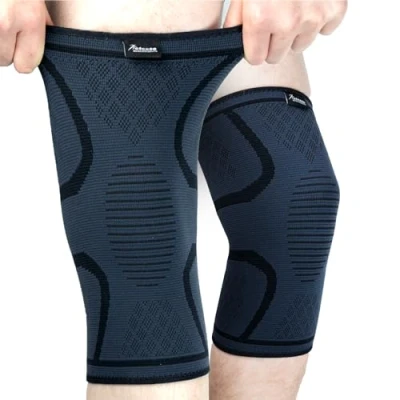 Immagine di Actesso Ginocchiera Ortopedica Elasticizzata Ginocchio Supporto e Sollievo per Dolori Articolari Slogature. Ambidestra Adatta a Uomini Donne (Grigio, S)