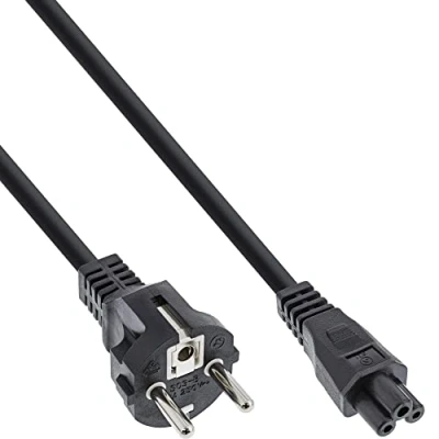 Immagine di InLine® Cavo di alimentazione CA diritto per notebook, 5 m, nero