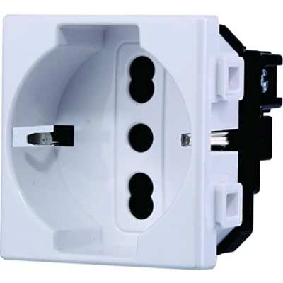 Immagine di Presa Schuko 2P+T 16A, Compatibile Con Bticino Matix (1 Pezzo, Bianco)