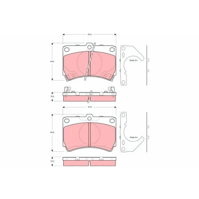 Immagine di TRW GDB3252 Kit pastiglie freno con segnalatore acustico usura MAZDA: Demio SW