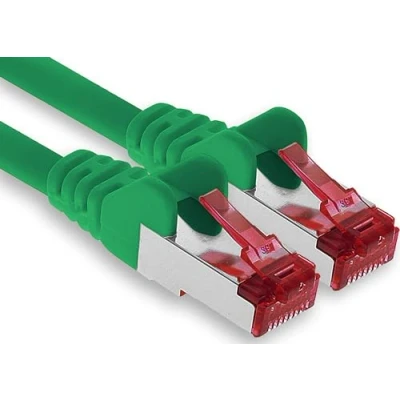 Immagine di 1aTTack.de 1x cavo patch CAT6 da 3 metri S/FTP schermatura PIMF CAT.6 di rete RJ45 Ethernet DSL router LAN switch modem pannello verde 1 pezzo