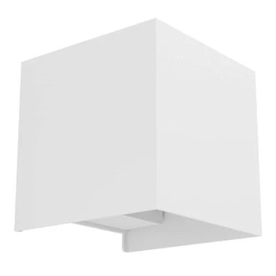 Immagine di EGLO Valmontone Lampada da parete a LED per interni, forma di cubo, illuminazione indiretta in alto e basso, camera letto soggiorno, metallo bianco, luce bianca calda, 10 x cm