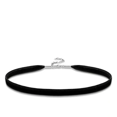 Immagine di Thomas Sabo Girocollo a Catena da Donna in Velluto Nero Argento Sterling 925 Ke1728 331 11 L36V