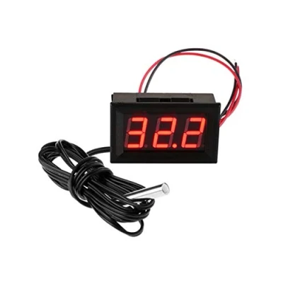Immagine di FBBULES Digitale Termometro con Sonda Impermeabile 12V Electronic Thermometer Monitor di Temperatura per Acquario Frigorifero Congelatore,Rosso