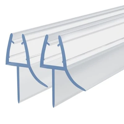 Immagine di HNNHOME Striscia di guarnizione in gomma per doccia e vasca da bagno, 100 cm, porte vetro curvate dritte 6 8 mm, fino a 20 mm distanza (dritte x 2)
