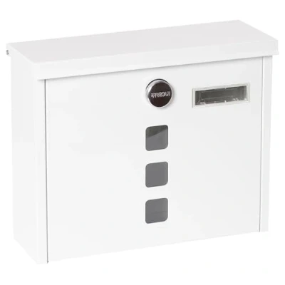 Immagine di ARREGUI Chance E7101 Postale in Acciaio, Cassetta della Posta con Serratura Coperta e Portanome, Facile de Montare, Bianco, Formato M (DIN A4 riviste) 24,5x31,2x10 cm