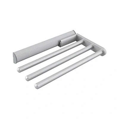 Immagine di OBF 042347 Grimme Eris Portasciugamani estensibile a 3 bracci, per la cucina, ET 465 mm, in alluminio anodizzato naturale, Länge 443 mm