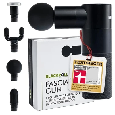 Immagine di BLACKROLL® FASCIA GUN Mini pistola massaggiante di alta qualità con USB C per muscolatura e fascia, 4 inserti livelli regolabili, sollievo dal dolore relax