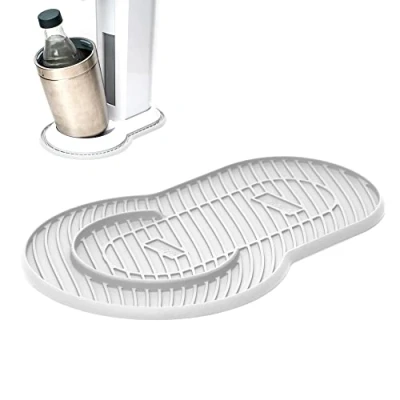 Immagine di Mixcover Tappetino in silicone bianco per sodastream crystal compatibile con 2.0, 3.0, protezione antigoccia, base Soda Stream accessori spruzzatori d&#039;acqua