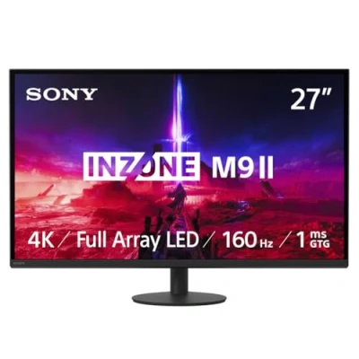 Immagine di Sony INZONE M9II 27&quot; 4K Ultra HD PC Gaming Monitor: 2160p Resolution 160Hz Refresh Rate 1ms GTG DCI P3 95% Spectrum Full Array LED G Sync Adaptive VRR, Nero