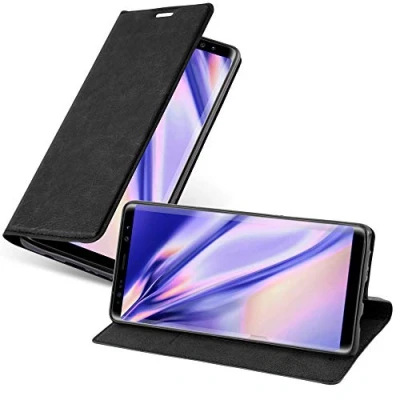 Immagine di Cadorabo Custodia Libro per Samsung Galaxy Note 8 in Nero di Notte con Vani Carte, Funzione Stand e Chiusura Magnetica Portafoglio Cover Case Wallet Book Etui Protezione