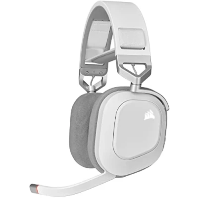 Immagine di CORSAIR HS80 RGB WIRELESS Cuffie da Gioco Multipiattaforma Dolby Atmos Microfono Omnidirezionale Compatibile con iCUE PC, Mac, PS5, PS4 Bianco