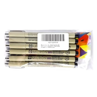 Immagine di Sakura PIGMA MICRON 003,003,003,005,005,005 Confezione da 6 pezzi, colore: Nero