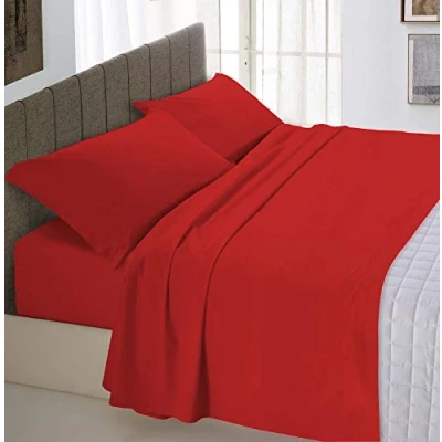 Immagine di Italian Bed Linen Max Color Completo Letto, 100% Cotone, Rosso, 2 Posti