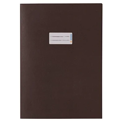 Immagine di HERMA 7097 Copertina per quaderni, formato A4, in carta marrone, 10 pezzi, con campo scrivere estremamente resistente e colori intensi, set di copertine quaderni scolastici,