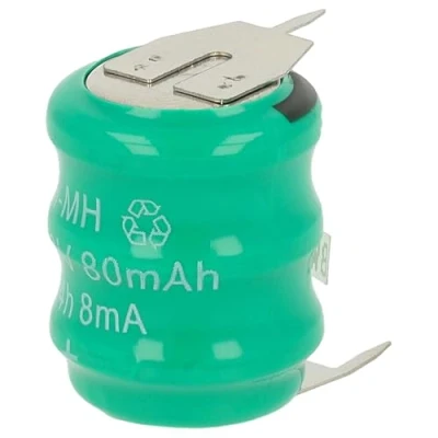 Immagine di vhbw NiMH Batteria a bottone di ricambio 3 pin tipo V80H 80mAh 3,6V compatibile con batterie modellismo, luci solari ecc.