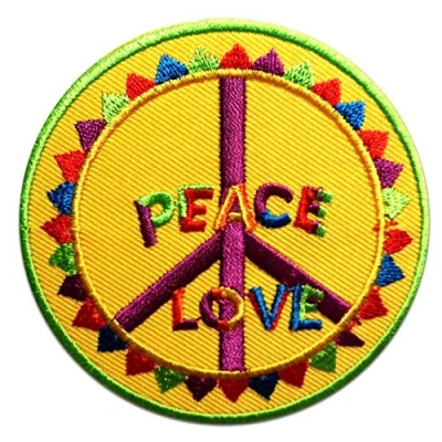 Immagine di Peace Pace Love Toppe termoadesive Patch Toppa ricamate, misura: 7,5 x cm